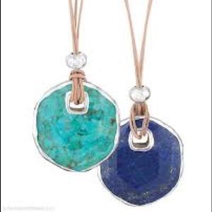 Silpada turquoise lapis leather necklace